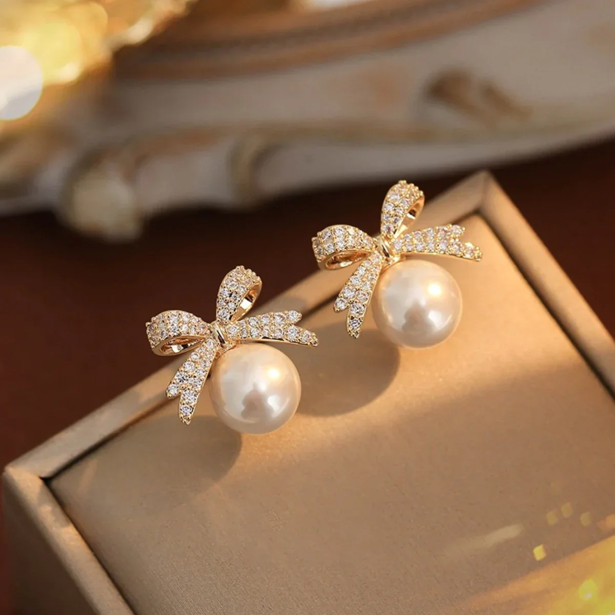 2 fashionable and gorgeous women's long diamond inlaid pearl geometric earrings, party and dinner party accessories - Image 11