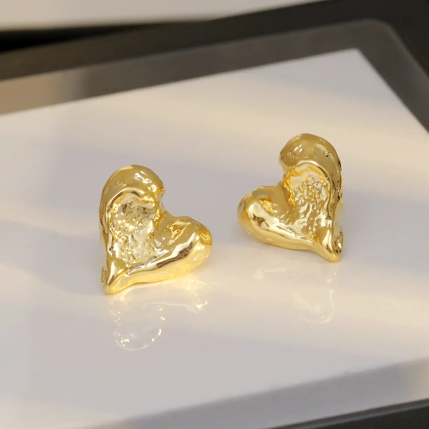 LATS Gold Color Smooth Surface Love Heart Shaped Stud Earrings Women Minimalist Fashion Girl Wedding Bridal Jewelry - Image 19