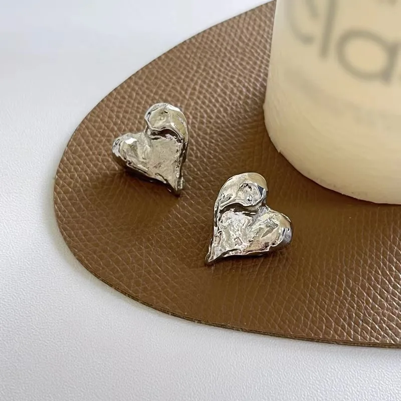LATS Gold Color Smooth Surface Love Heart Shaped Stud Earrings Women Minimalist Fashion Girl Wedding Bridal Jewelry - Image 20