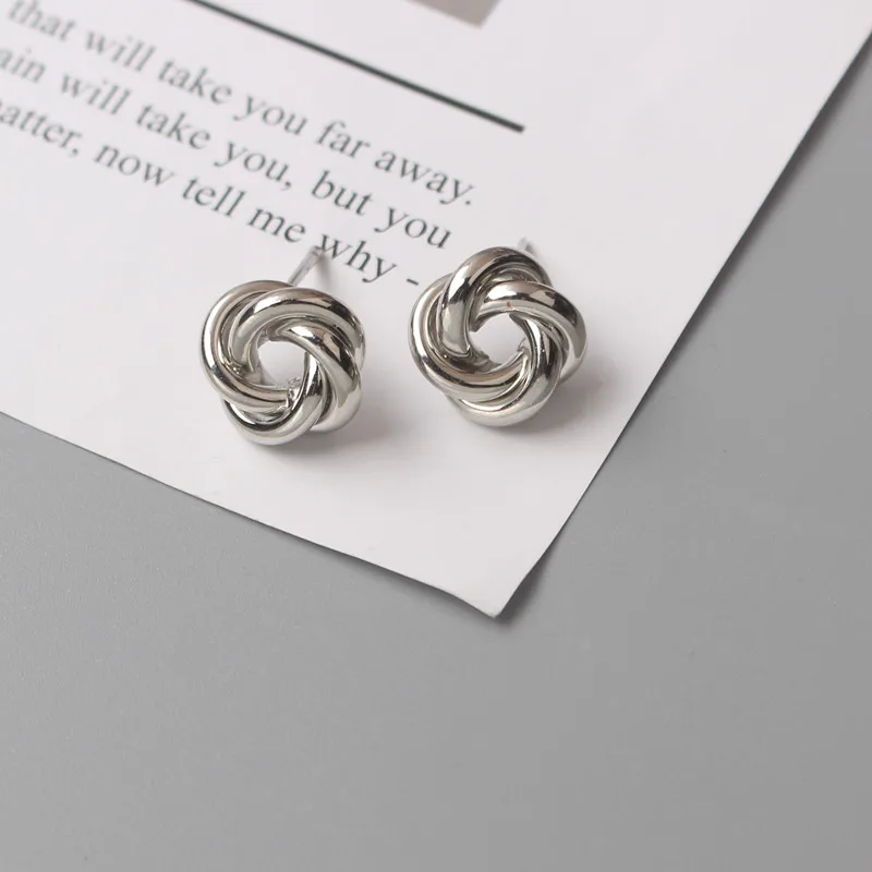 Tiny Metal Stud Earrings for Women Gold Color Twist Round Earrings Small Unusual Earrings boucles d'oreilles Fashion Jewelry - Image 15
