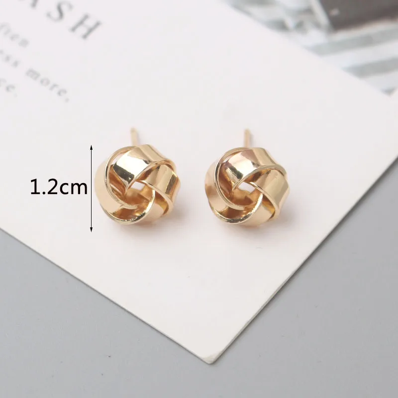 Tiny Metal Stud Earrings for Women Gold Color Twist Round Earrings Small Unusual Earrings boucles d'oreilles Fashion Jewelry - Image 20